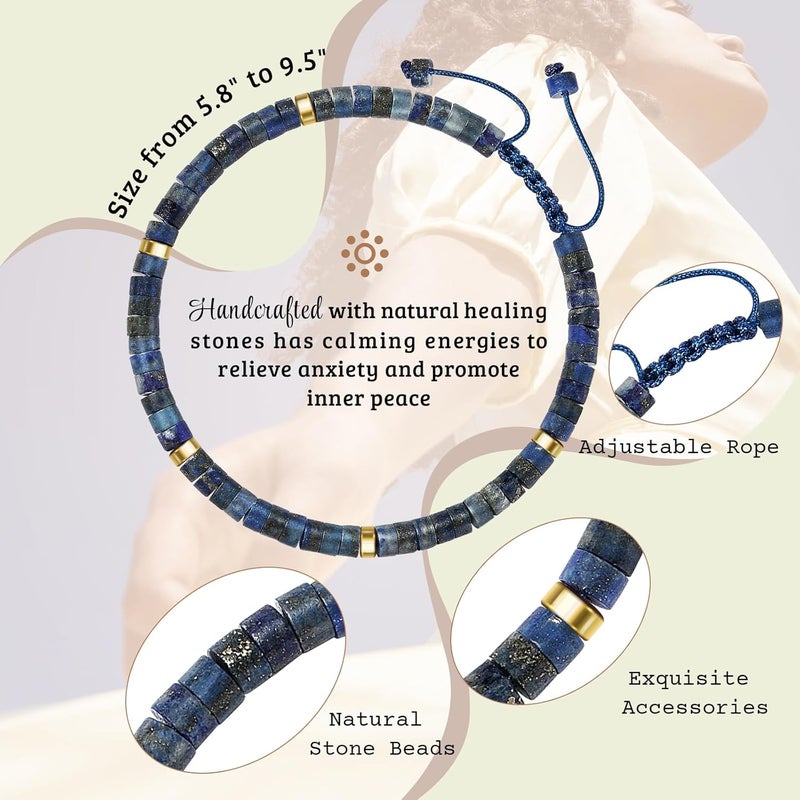 ZOKCC Inspirational Gifts Bracelets for Women: Christmas Day Gifts for Women Friends Sister Mom - Healing Natural Stone Beads Bracelets Thinking of you Get Well Soon Gift for Women - Image 3